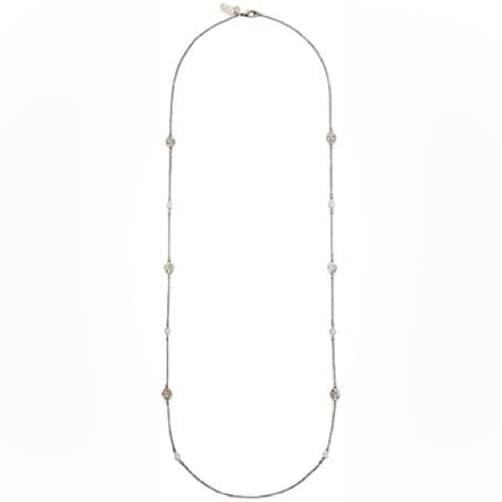 Kate Spade North Court silver pave disc scatter necklace; new with tags (NWT)